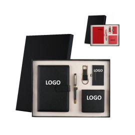 Logo Branded Business Gift Set Journal With Pen Keychain Notebook  Logo Branded Business Gift Set Journal With Pen Keychain Notebook