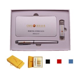 Custom Engraved Power Bank Pen Usb Drive Business Gift Set