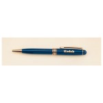 Custom Imprinted 5.25" Blue Brass Pen