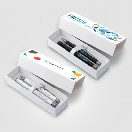 Bowie Softy Ballpoint & Rollerball Gift Set on Pens and Box - Full-Color Inkjet Custom Imprinted