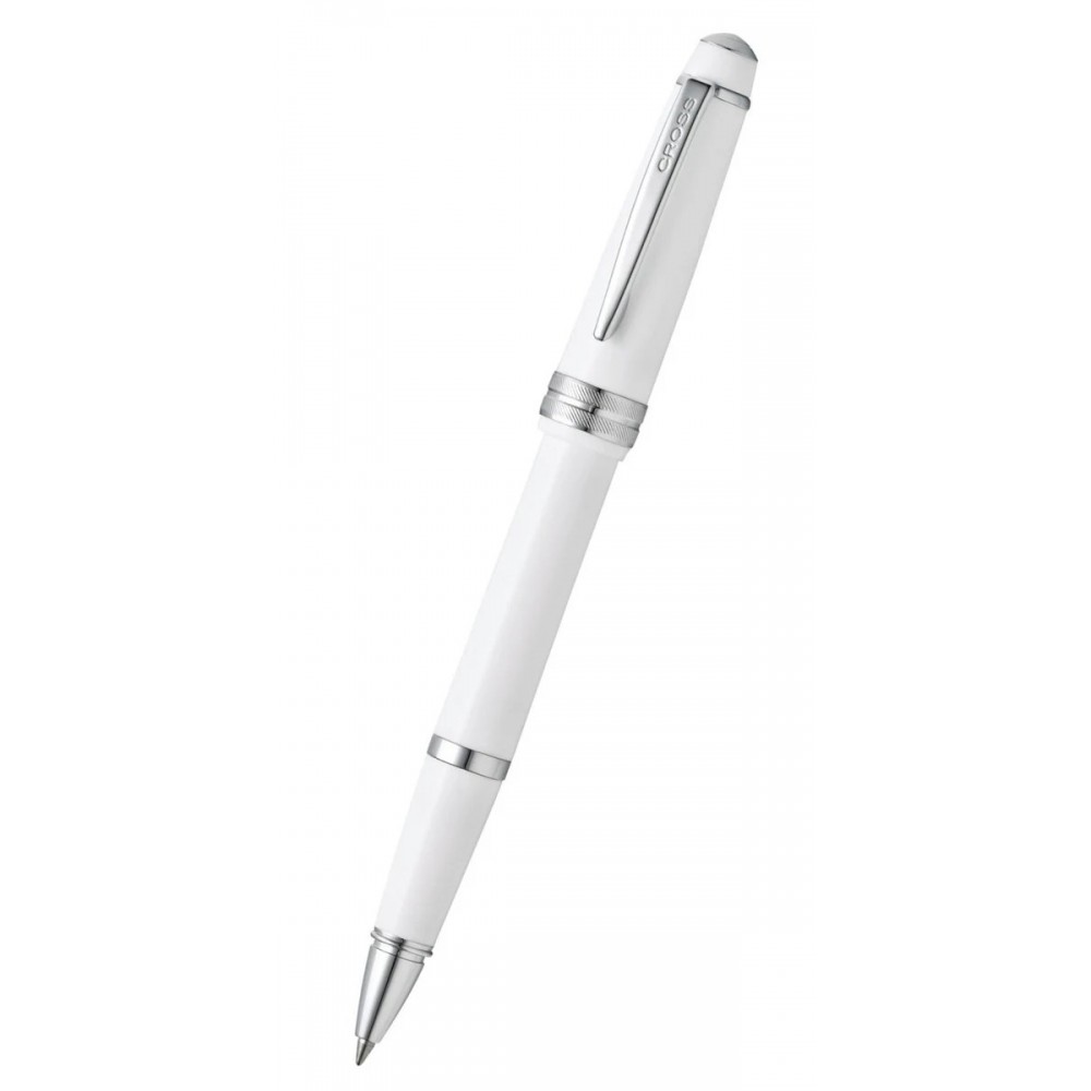 Cross Bailey Light Polished White Resin With Chrome Accents Rollerball Pen Custom Engraved Cross Bailey Light Polished White Resin With Chrome Accents Rollerball Pen Custom Engraved
