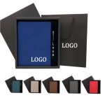 Logo Branded Leather Notebook With Pen Gift Set