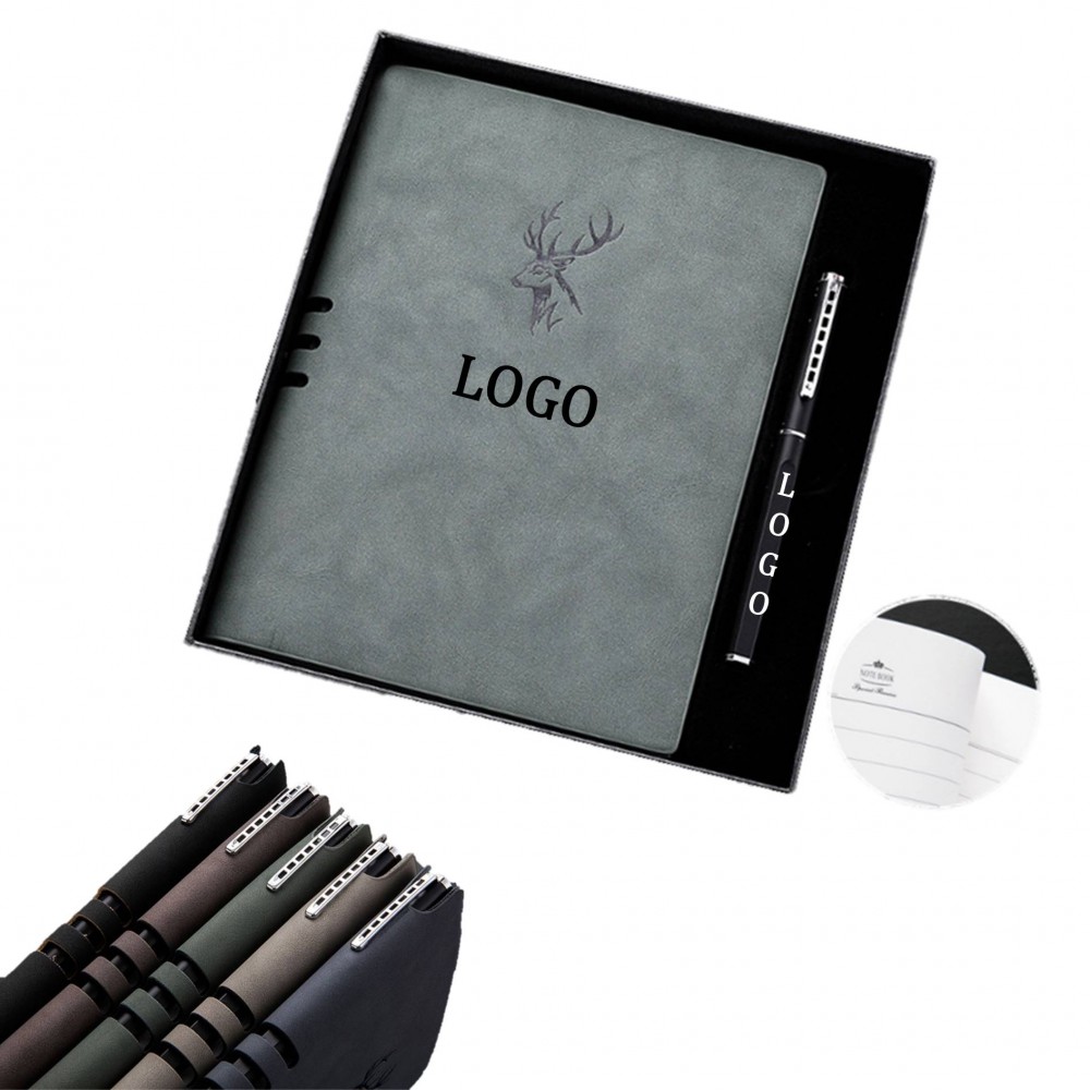 Leather Writing Notebook And Pen Gift Set Custom Engraved