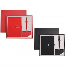 Logo Branded Leather Notebook Set - Ideal Luxury Gift for Business Offices