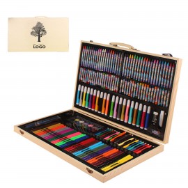 Wooden Box Crayon Watercolor Pen Set Logo Branded