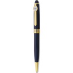 Custom Imprinted Navy Ballpoint Pen W/ Silver Medallion