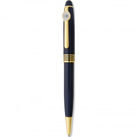 Custom Imprinted Navy Ballpoint Pen W/ Silver Medallion