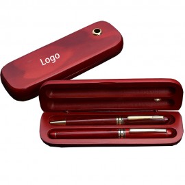 Logo Branded Vintage Sandalwood Pen Set