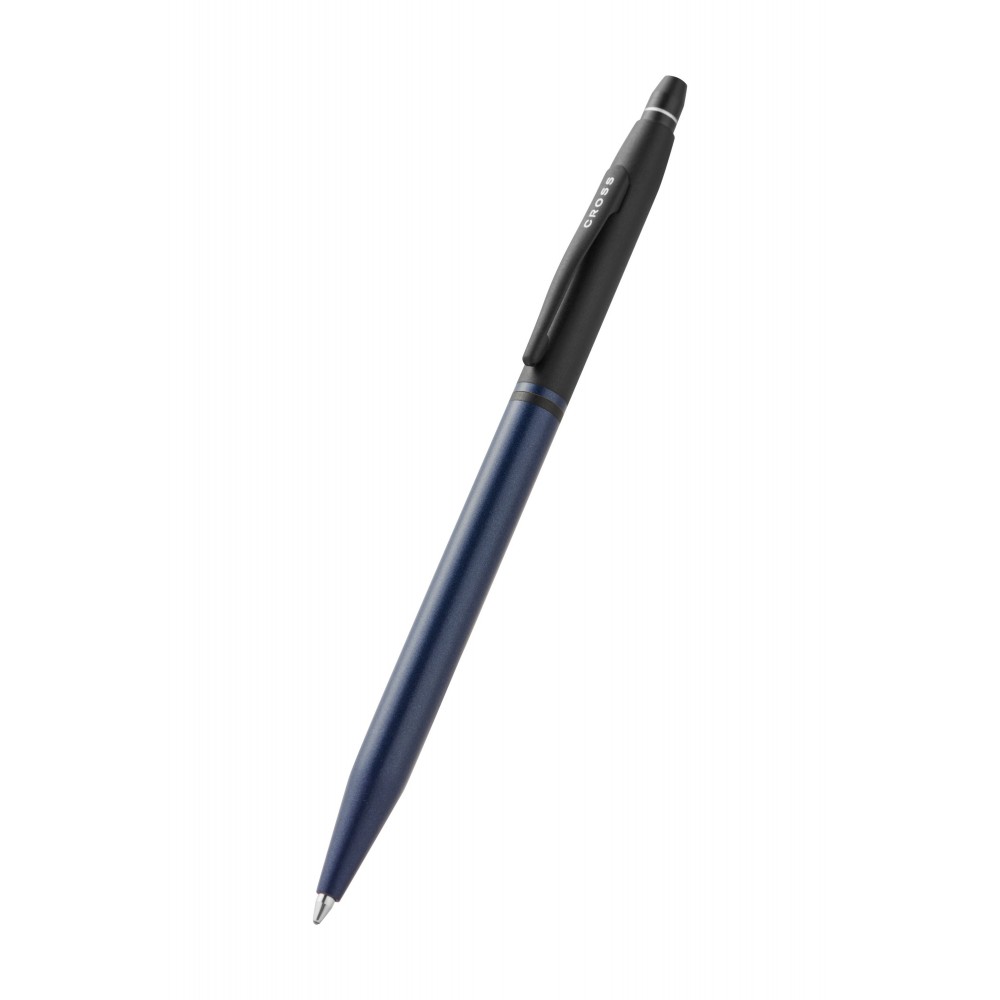 Logo Branded Cross Click Tuxedo Satin Metallic Blue Ballpoint Pen Logo Branded Cross Click Tuxedo Satin Metallic Blue Ballpoint Pen