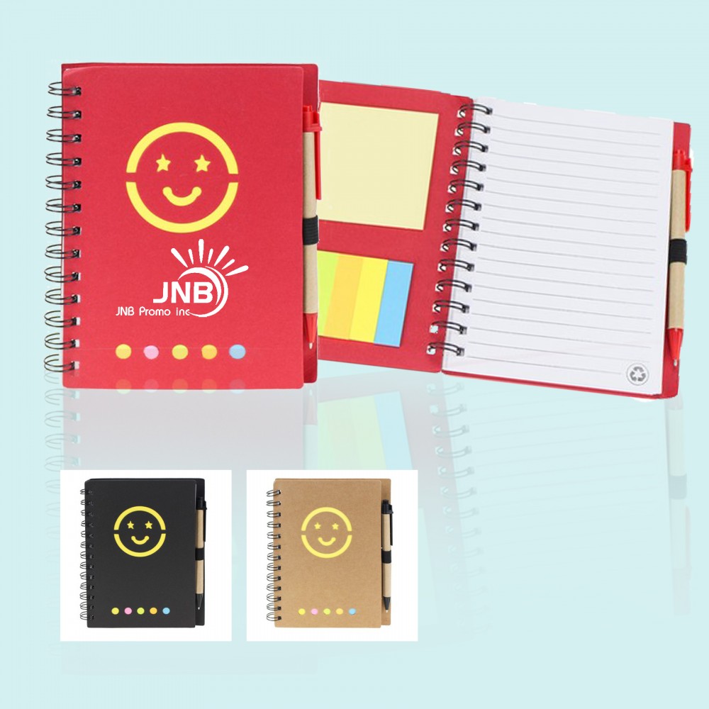 Cheerful Spiral Jotter with Pen Duo Custom Imprinted Cheerful Spiral Jotter with Pen Duo Custom Imprinted