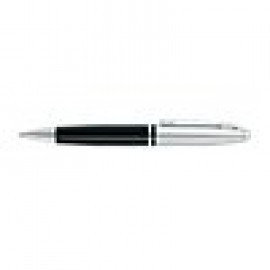 Logo Branded Cross Calais Chrome\Black Ballpoint Pen