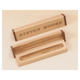 1.5" x 7" Maple and Walnut Pen Case Custom Engraved
