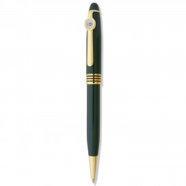 Green Ballpoint Pen W/ Silver Medallion Custom Engraved  Green Ballpoint Pen W/ Silver Medallion Custom Engraved
