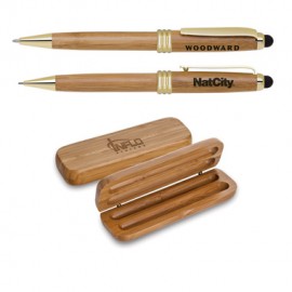 Custom Engraved Eco Friendly Bamboo Stylus Pen/Pencil Set