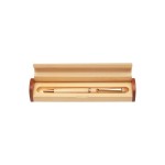 Custom Imprinted 2.125" x 6.75" - Maple Wood Pen Case - Laser Engraved