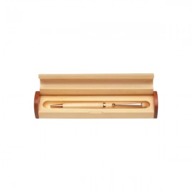 Custom Imprinted 2.125" x 6.75" - Maple Wood Pen Case - Laser Engraved
