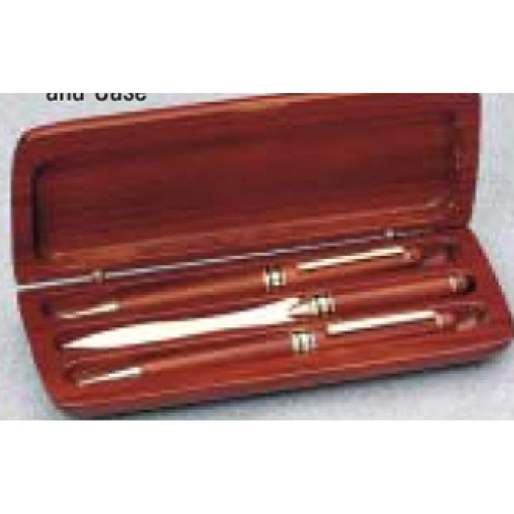Rosewood Pen/ Pencil & Letter Opener w/ Case Logo Branded Rosewood Pen/ Pencil & Letter Opener w/ Case Logo Branded