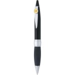 Black/Silver Ballpoint Pen W/ Gold Medallion Logo Branded