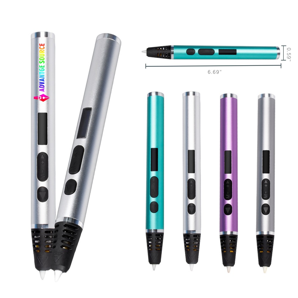 Educational 3D Printing Pen with Stainless Steel Body Custom Engraved Educational 3D Printing Pen with Stainless Steel Body Custom Engraved