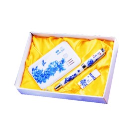 Business Gift Pack Usb Drive Power Bank Pen Chinese Style Logo Branded