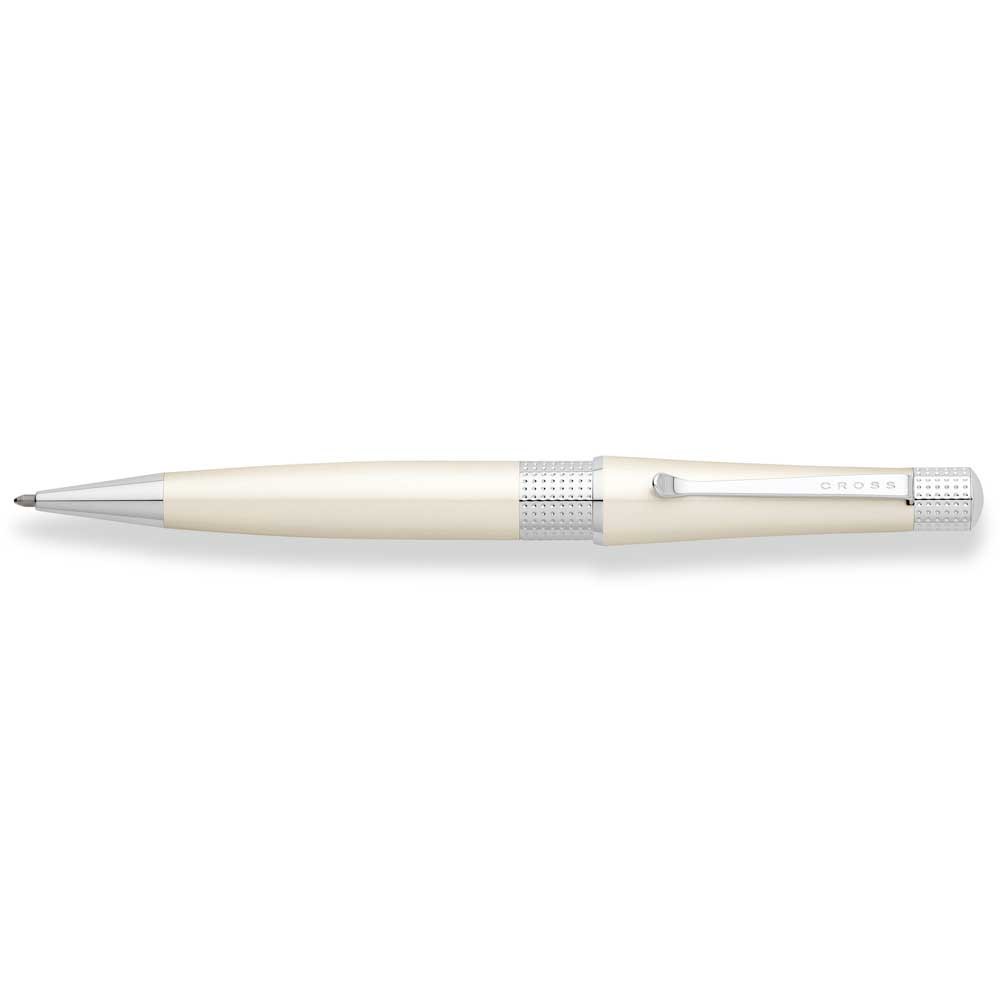 Logo Branded Cross Beverly Pearlescent White Lacquer Ballpoint Pen Chrome Appts Logo Branded Cross Beverly Pearlescent White Lacquer Ballpoint Pen Chrome Appts