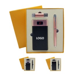 Custom Imprinted Business Gift Set Usb Drive Power Bank Pen