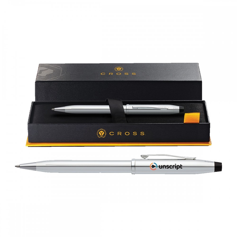 Cross Century II Lustrous Chrome Pen, Full Color Digital Logo Branded