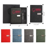 Lined Leather Notebook Set Logo Branded