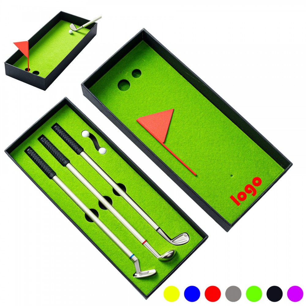 Custom Imprinted Desktop Golf Ballpoint Pen Gift Set