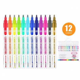 Custom Imprinted 12 Colors Set Double Line Pen