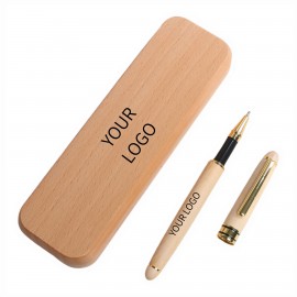 Custom Engraved Wooden Pen Set With Wooden Case