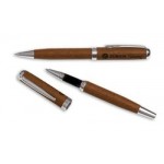 Innovator Pebble Grain Leather Ballpoint Pen & Rollerball Pen Gift Set Custom Engraved