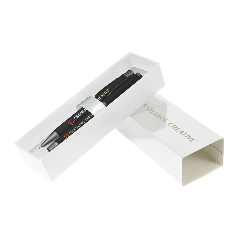 Custom Engraved Catalyst Softy Duo Pens Gift Box Set (White Box) Custom Engraved Catalyst Softy Duo Pens Gift Box Set (White Box)