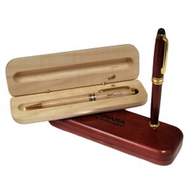 Custom Engraved Boxed Pen Set w/Stand