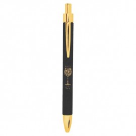 Black Faux Leather Pen Custom Imprinted