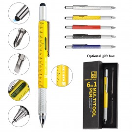 Logo Branded 6 In 1 Multi Functional Design Aluminium Ballpoint Pen