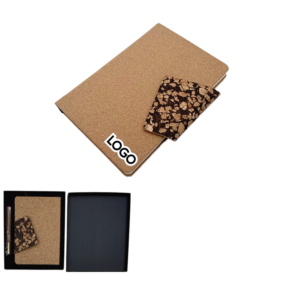 Logo Branded Wooden Notebook Pen Set