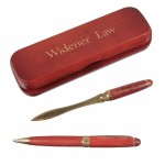 Rosewood Pen & Letter Opener Set Custom Imprinted