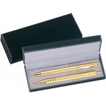 Dot Grip Pen Series - Gold Pen and Roller Pen Gift Set, Gold Dots Grip, Crescent Moon Shape Clip Custom Imprinted