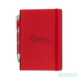 Logo Branded Eccolo Memphis Journal/Clicker Pen - (M) Red