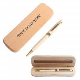 Logo Branded Boxed Maple Roundball Pens
