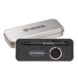 Promotional Sienna Pen/Keyring Gift Set - Black  Promotional Sienna Pen/Keyring Gift Set - Black