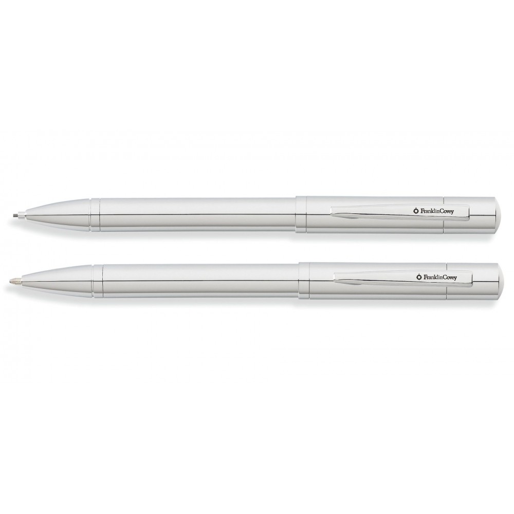 Custom Engraved Franklin Covey Greenwich Satin Chrome Ballpoint Pen and 0.9mm Pencil Set Custom Engraved Franklin Covey Greenwich Satin Chrome Ballpoint Pen and 0.9mm Pencil Set