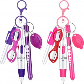 Personalized 6-in-1 Shuttle Pens Retractable w/ Carabiner Keychain
