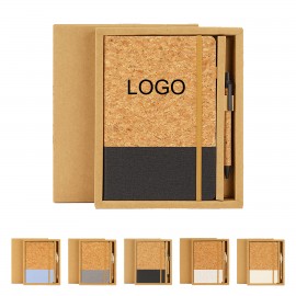 Custom Engraved A5 Size Eco-Friendly Cork Hard Cover 90 Sheets Notebook w/Corkwood Pen