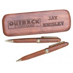 Rosewood Set w/ Pen or Pencil in Rosewood Box Custom Engraved