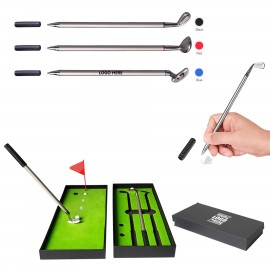 Logo Branded Golf Ballpoint Pens Gift Set