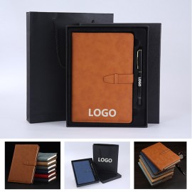 Custom Business Gift Set w/A5 PU Leather Notebook & Metal Pen MOQ50SETS Custom Imprinted