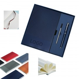 Custom Imprinted A5 Leather Notebook & Pen Gift Box Set