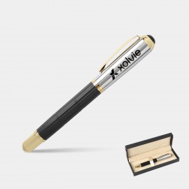 Custom Engraved TiTUS Luxury Silver Color Rollerball Pen Gift Box